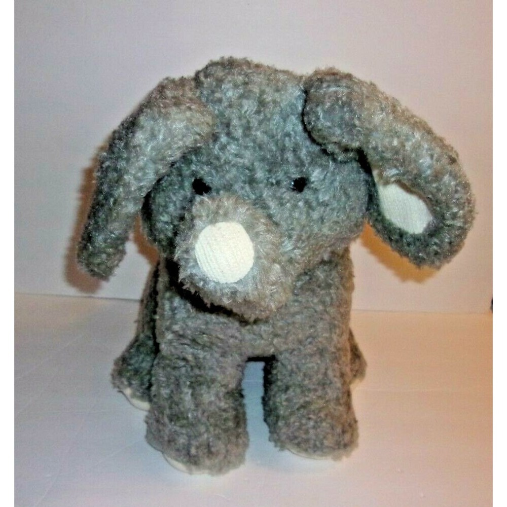 Commonwealth Gray Elephant White Sock Knit Ears Feet Plush 16" Vintage 1999